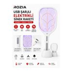 ROZIA Standlı USB Şarjlı Elektrikli Sinek Raketi-LED Işıklı,Güçlü Haşere Öldürücü