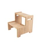 ROZİTOYS Ahşap Çift Basamaklı Yükseltici Tabure, Çok Amaçlı Ev ve Banyo Basamağı, Dayanıklı Ahşap Tasarım