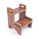 Rozitoys Ahşap Montessori Kaymaz Basamak Tabure – Banyo ve Lavabo Yükseltici Merdiven, 36x36x40 cm, MDF Melamin Kaplama