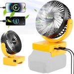Rozlchar Taşınabilir Akülü Fan, DeWALT 18 V 20 V Pil, DCB182 DCB183 DCB205 DCB206 için çalışmak, USB A+C ile Fırçasız Motor Kamp Atölyesi ve Şantiye Için Hızlı Şarj (Pil Yok)