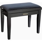 RPB-220BK Piyano Taburesi, Kadife Oturmalı, Saten Siyah, Masif Ahşap
