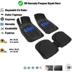 Rptech Renault Kangoo 2006 1/n Kaymaz Taban 3D Havuzlu Paspas Siyah Mavi - Siyah - Mavi