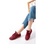 Rs-01 Bordo Süet İnce Taban Günlük Spor Ayakkabı