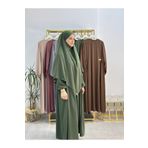 R&S modibone Ferace & Abaya Sufle Takım ,yandan Robalı Elbise .hac Ve Umre Için Uygundur Yeşil Renk
