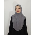 R&S Modibone Namaz Örtüsü Hazır Büyük Esarp Malezya Modeli Khimar Tek Parca Hac ve Umre Icin Gri Renk