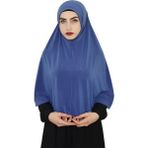 R&S Modibone Tek Parca Pratik Büyük Hazır Esarp Hijap Indigo Renk Namaz Örtüsü - İndigo