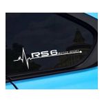 RS6 Yan Cam Sticker Oto Kapı Çıkartma Tuning oto 20 cm x 7 cm yazı 36
