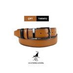 Rse Leather Goods Hakiki Deri Çift Taraflı 3,5 Cm Kemer - Taba/Siyah