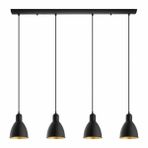 Rsylight 100 cm Retro Metal Masa Üstü Rustik 4'lü Siyah Sarkıt Avize