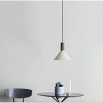 Rsylight 30 cm Retro Metal Dekoratif Beyaz İçi Beyaz Siyah Duylu Tekli Beyaz Sarkıt Avize