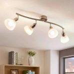 Rsylight 4 Lü İnox 180 Derece Hareketli Beyaz Camlı Modern Dekoratif Avize