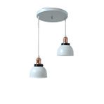 Rsylight Dylight Retro Metal Beyaz 2 Li Bakır Duylu Dekoratif Rustik Sarkıt Avize Çap :30 Cm