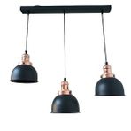 Rsylight Dylight Retro Metal Siyah Bakır Duylu Dekoratif 3 Lü Masa Üstü Siyah Rustik Avize En:60 Cm