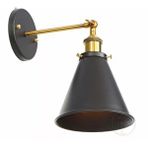 Rsylight Dylight Retro Rustik Metal Dekoratif Mafsallı Duvar Aplik Siyah