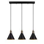 Rsylight Dylight Retro Siyah 3 Lü Masa Üstü Sıralı Dekoratif Rustik Sarkıt Avize Çap 60 Cm