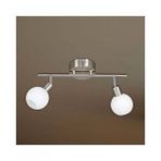 Rsylight Metal İnox Kaplama 2 Li 180 Derece Beyaz Opal Camlı Tavan Plofyoner Avize Gri