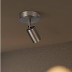 Rsylight Metal Mafsallı İnox Kaplama Spot Armatür Aplik Beyaz Led Ampullü Gümüş
