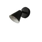 Rsylight Metal Mafsallı Siyah Spot 180 Derece Armatür Aplik Beyaz Led Ampullü