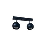 Rsylight Metal Modern 2 Li Spor Siyah Mafsallı LED Spot Avize Günışığı Ampullü