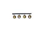 Rsylight Metal Modern 4 Lü Eskitme Kaplama Masa Üstü Siyah Led Spot 180 Derece Hareketli Avize Beyaz Ampullü