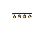 Rsylight Metal Modern 4 Lü Eskitme Kaplama Masa Üstü Siyah Led Spot 180 Derece Hareketli Avize Günışığı Ampullü