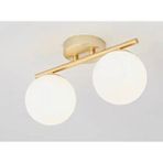 Rsylight Metal Modern Eskitme Kaplama Opal Camlı Tavan Plofyoner 2 Li Tavan Avize Altın