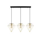 Rsylight Modern Gold 3 Lü Masa Üstü Sıralı Rustik Retro Metal Prizma Dekoratif Sarkıt Avize