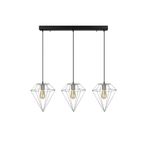 Rsylight Modern Krom 3 Lü Masa Üstü Sıralı Rustik Retro Metal Prizma Dekoratif Sarkıt Avize
