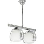 Rsylight Modern Krom Sıralı 2 Li Opal Cam Sarkıt Avize - Siyah