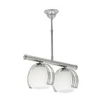 Rsylight Modern Krom Sıralı 2 Li Opal Cam Sarkıt Avize