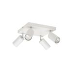 Rsylight Retro Beyaz Kare 180 Derece Hareketli Modern Spor 4 Lü Led Spot Avize Beyaz Ampullü