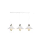 Rsylight Retro Dekoratif 3lü Beyaz Rustik Metal Sarkıt Avize 60 cm