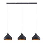 Rsylight Retro Dekoratif Metal Masa Üstü 3 Lü Siyah Rustik Dekoratif Sarkıt Avize 100 cm