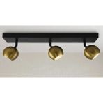 Rsylight Retro Eskitme LED 3 Li Spot Tavan Plofyoner Aplik 180 Derece Hareketli Beyaz Ampullü - Siyah