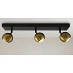 Rsylight Retro Eskitme LED 3 Lü Spot Tavan Plofyoner Aplik 180 Derece Hareketli Günışığı Ampullü - Siyah
