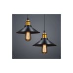 Rsylight Retro Ikili Siyah Yuvarlak Metal Sarkıt Avize 30 cm En