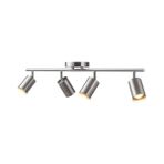 Rsylight Retro Inox Kaplama 180 Derece Hareketli Modern Spor 4 Lü LED Spot Avize Günışığı Ampullü - Krom