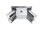 Rsylight Retro Krom Kare 180 Derece Hareketli Modern Spor 4 Lü Led Spot Avize Beyaz Ampullü