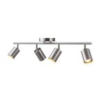 Rsylight Retro Mat Bakır Kaplama 180 Derece Hareketli Modern Spor 4 Lü Led Spot Avize Günışığı Ampullü