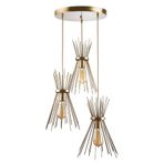 Rsylight Retro Metal 3 Lü Eskitme Rustik Dekoratif Kirpi Sarkıt Avize