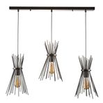 Rsylight Retro Metal 3 Lü Siyah Masa Üstü Sıralı Dekoratif Kirpi Sarkıt Avize Siyah rys002320