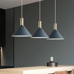 Rsylight Retro Metal Masa Üstü 100 cm Rustik Dekoratif Gri Sarkıt 3'lü Avize