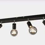 Rsylight Retro Metal Rustik Mafsallı 4'lü Siyah Modern Spor Spot Avize