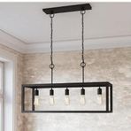 Rsylight Retro Metal Siyah Masa Üstü Sıralı 5'li Sarkıt Avize