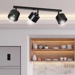 Rsylight Retro Rustik Metal Masa Üstü 3 Lü Siyah 180 Derece Hareketli Sıralı Avize 60 cm