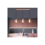Rsylight Retro Sıralı Masa Üstü Üçlü Bakır Sarkıt Avize 60 Cm