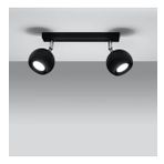 Rsylight Retro Siyah 180 Derece Hareketli Modern Spor 2 Li Led spot Avize Beyaz Ampullü