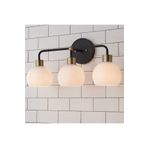 Rsylight Rsyligt Retro Metal Siyah Beyaz Opal Camlı 3 lü Tavan Duvar Dekoratif Vintage Rustik Aplik