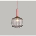 Rsylight Rustik Dekoratif Metal Modern Pudra Somon Opal Füme Camlı Tekli Avize - Bal Cam - 0