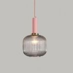 Rsylight Rustik Dekoratif Metal Modern Pudra Somon Opal Füme Camlı Tekli Avize